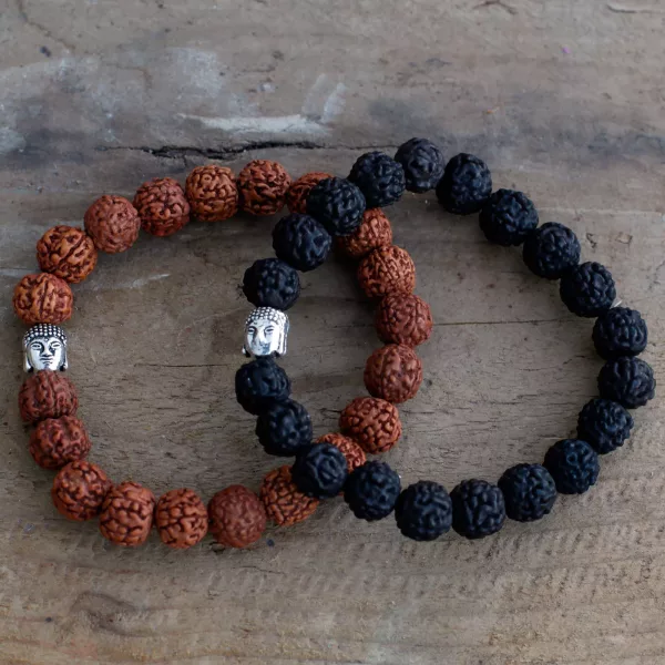 Rudraksha Buddah Bangle Mala - Dark - Image 4