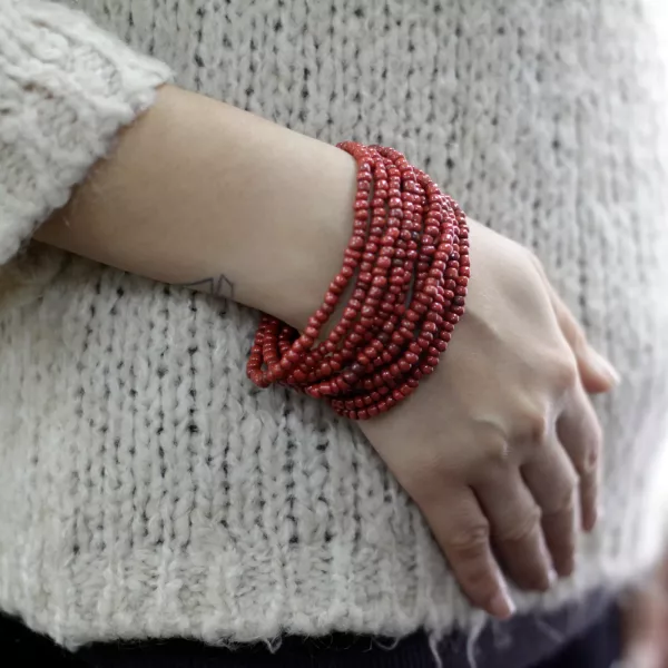 Multi-Bead Bangle Wooden Clasp - Assorted Colours - Image 3