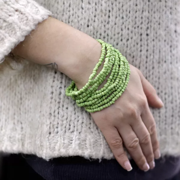 Multi-Bead Bangle Wooden Clasp - Assorted Colours - Image 4
