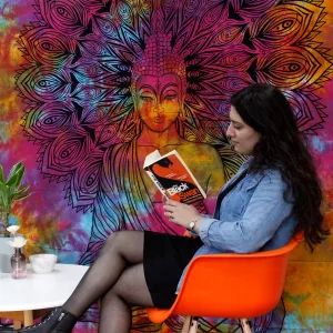 Single Cotton Bedspread + Wall Hanging –  Hamsa