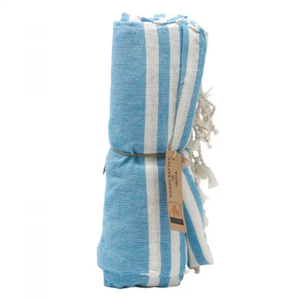 Cotton Pario Throw - 100x180 cm - Sky Blue - Image 4