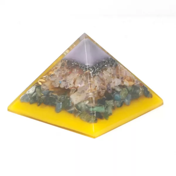 Lrg Organite Pyramid 70mm - Tree（gold base) - Image 2