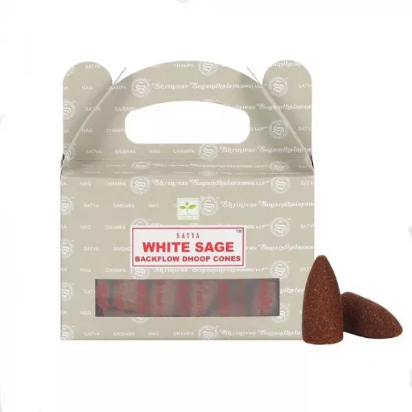 Satya Backflow Dhoop Cones - White Sage (24pcs) - Image 2