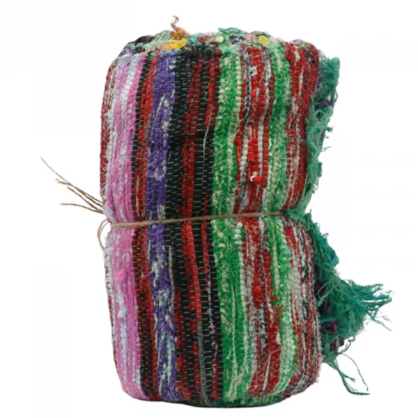 151 x 90cm Luxury Rag Rug - Green - Image 3
