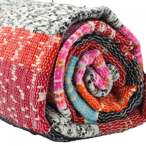 156 x 90cm Ultra Luxury Rag Rug - Natural - Image 4