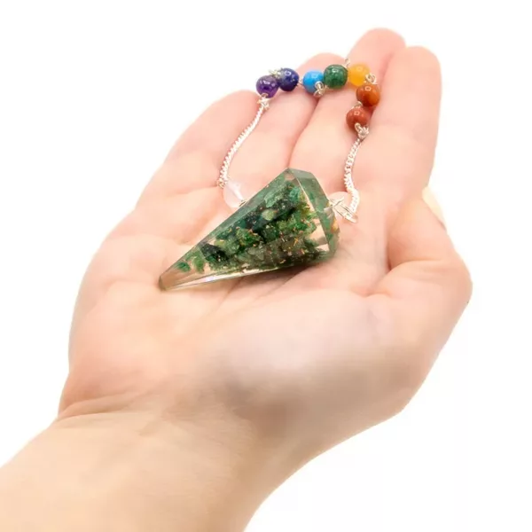 Orgonite Power Chakra Pendulum - Green Aventurine - Image 3