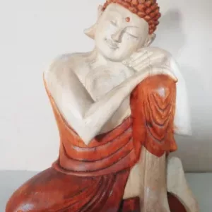 Hand Carved Buddha Statue – 25cm Thinking