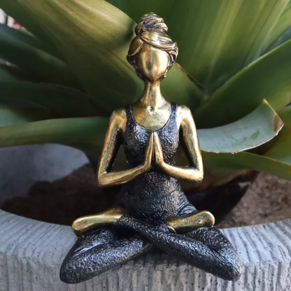 Yoga Lady Figure -  Bronze & Black 24cm - Image 2