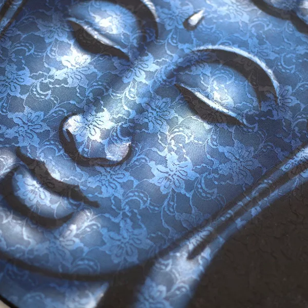 Buddah Painting - Blue Brocade Detail - Image 3