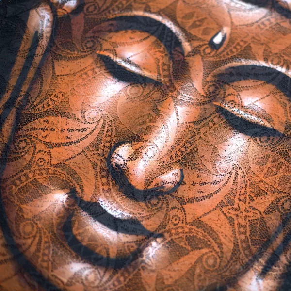 Buddha Painting - Copper Brocade Detail - Image 3
