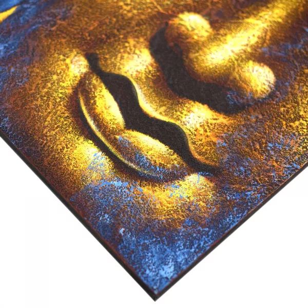 Buddha Painting - Gold Face & Lotus Flower - Image 2