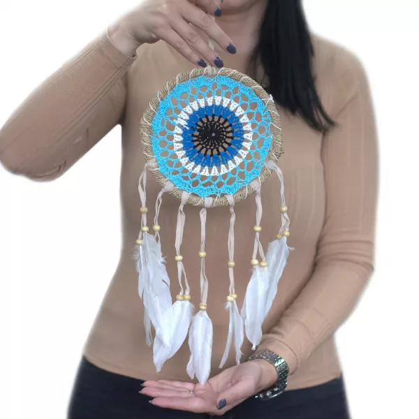 Pastel Pink Macramé Dream Catcher 16cm (asst colours) - Image 2