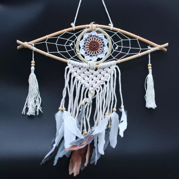 Protection Dream Catcher - Sm Macrame Evil Eye - Image 2