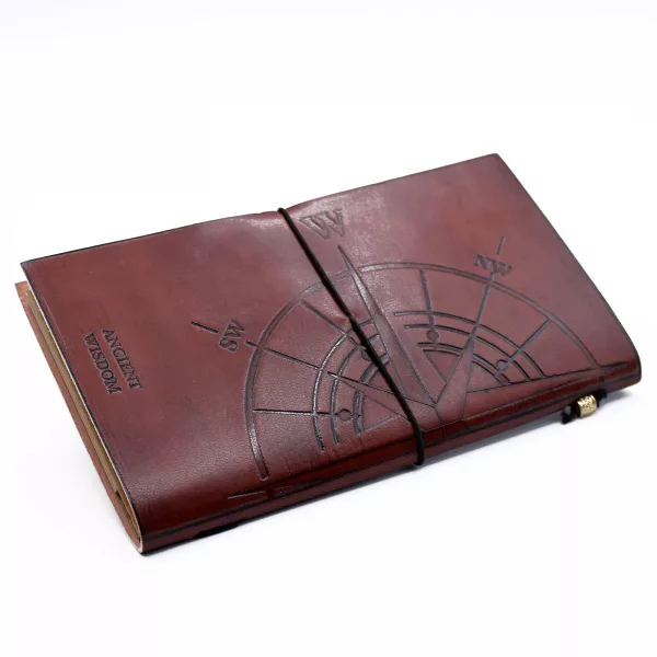 Handmade Leather Journal - Travel the World - Brown (80 pages) - Image 2