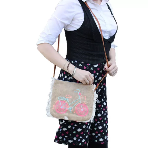 Fab Fringe Bag - Bicycle Embroidery - Image 2