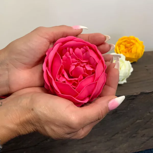 Craft Soap Flower - Ext Large Peony - Rose - Image 2