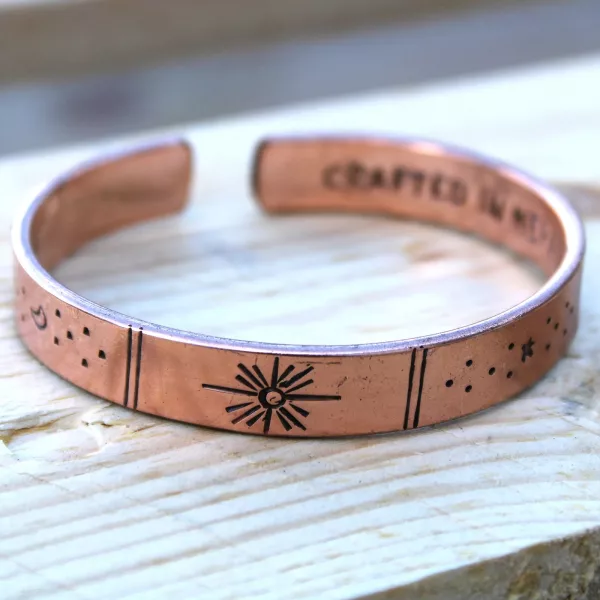 Inspiration Bracelet - Copper Snrise, Galaxy, Stars, Earth - Image 2
