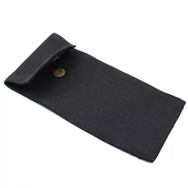 Cotton Pouch for Gemstone Face Rollers 10oz - Black 9x19xm - Image 2