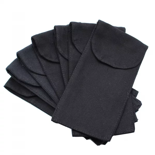 Cotton Pouch for Gemstone Face Rollers 10oz - Black 9x19xm - Image 3