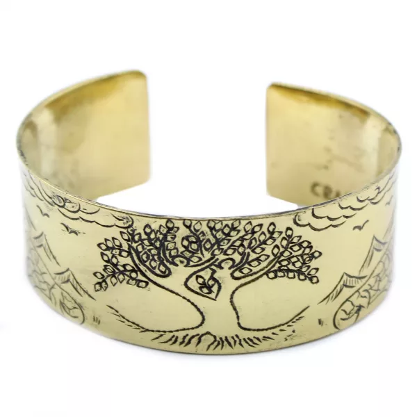 Brass Tibetan Mantra Bracelet - Tree of Life - Image 3