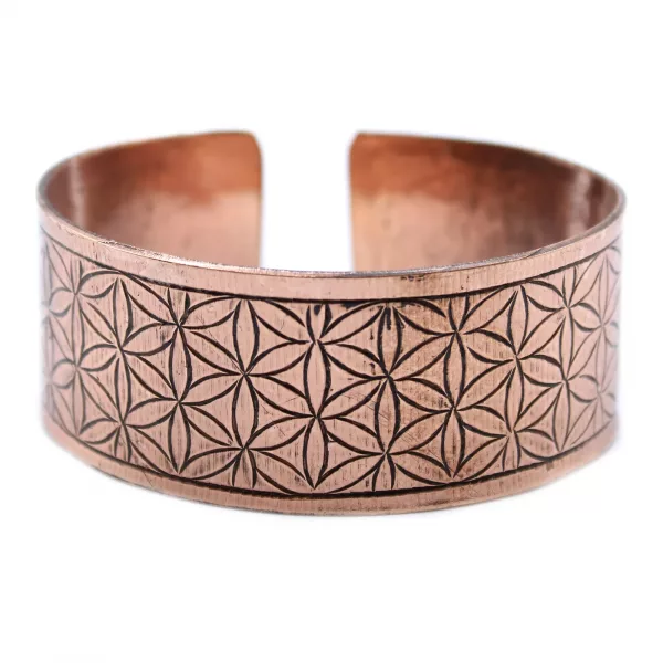 Copper Tibetan Bracelet - Flower of Life - Image 3