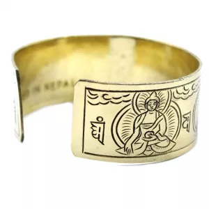 Brass Tibetan Bracelet – Five Buddha