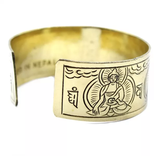 Brass Tibetan Bracelet - Five Buddha - Image 2