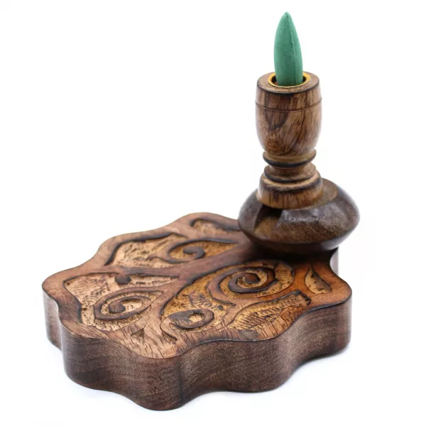 Sm Mango Wood Backflow Burner - Tree of Life - Image 4
