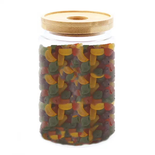 Cottage Bamboo Glass Jar - 15cm - Image 4