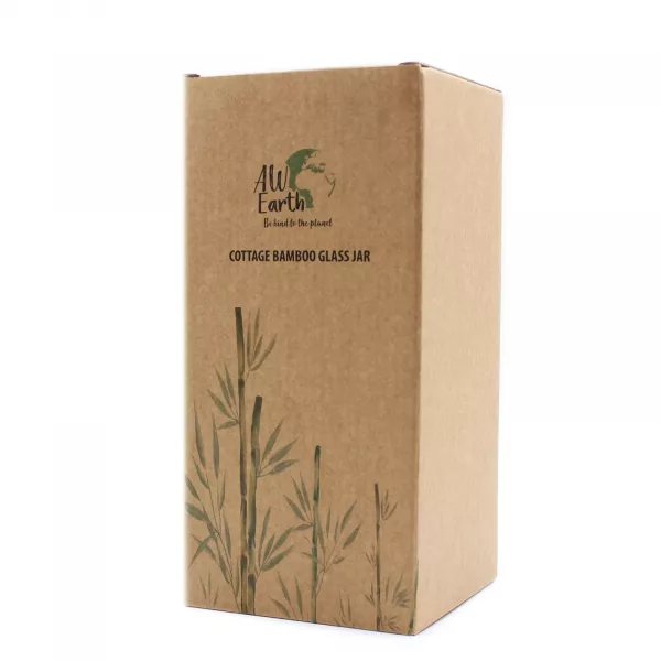 Cottage Bamboo Glass Jar - 20cm - Image 4