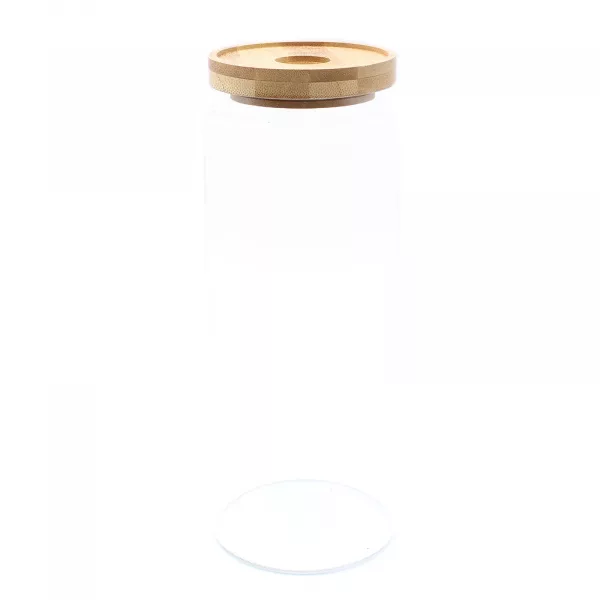 Cottage Bamboo Glass Jar - 25cm