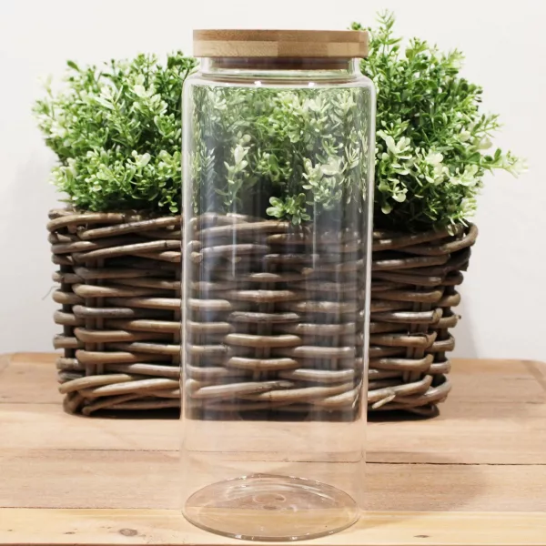 Cottage Bamboo Glass Jar - 25cm - Image 4