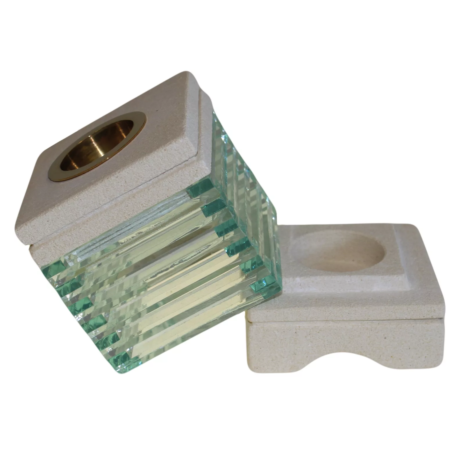 Stone Oil Burner - Square Glass Brick - Image 3