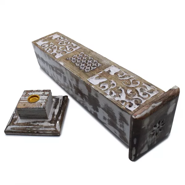 White Washed Incense Holder - Smoke Tower - Image 4