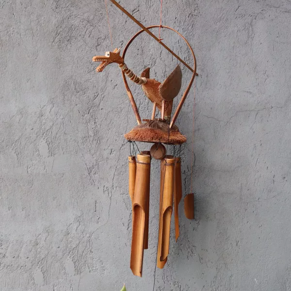 Bamboo Windchime - Natural finish - Coconut Dragon - Image 2