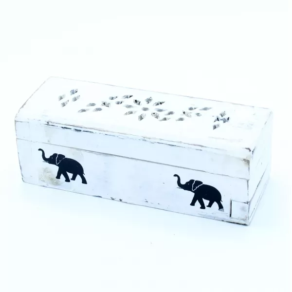 White Washed Incense Holder - Cone Smoke Box 15 cm - Image 2