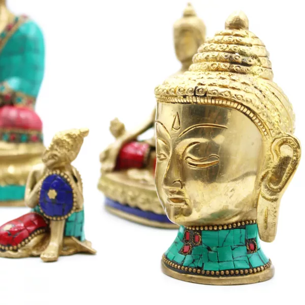 Brass Buddha Figure - Med Head - 8 cm - Image 3