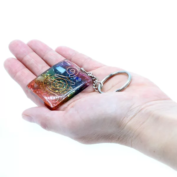 Orgonite Power Keyring - Home Protect Copper and Chakra - Image 2