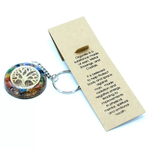 Orgonite Power Keyring - Gemstones Chakra Tree of Life - Image 3
