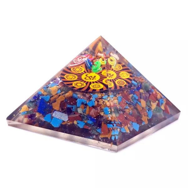 Orgonite Pyramid - Om Chakra - 70 mm