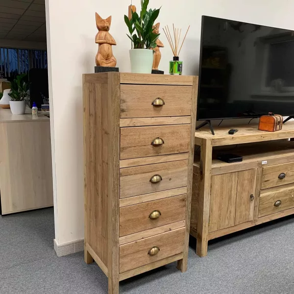 Tall set of 5 Draws - Recycled Wood - Image 2