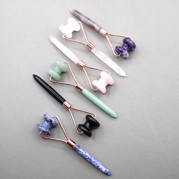 Gemstone Jawline Roller - Rose Quartz - Image 3