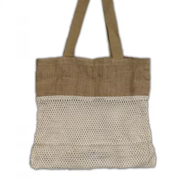 Pure Soft Jute and Cotton Mesh Bag - Natural