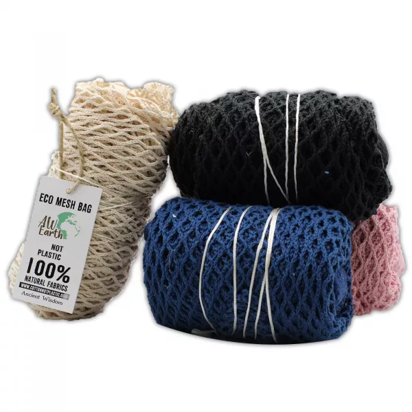 Pure Cotton Mesh Bag - Natural - Image 2