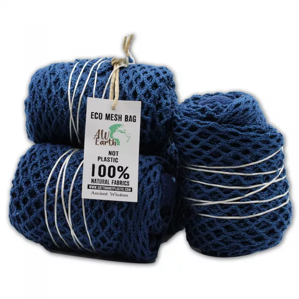 Pure Cotton Mesh Bag - Denim - Image 2