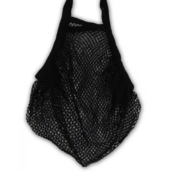 Pure Cotton Mesh Bag - Black - Image 3