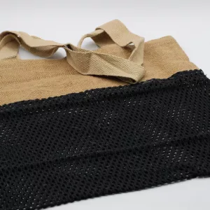 Pure Soft Jute and Cotton Mesh Bag – Black