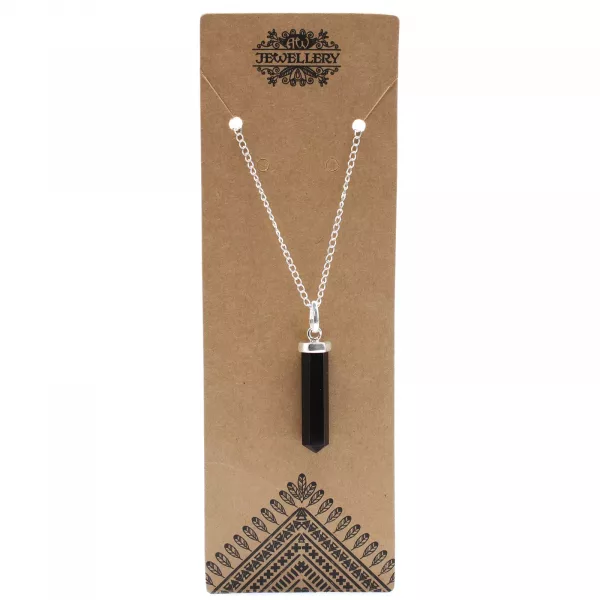 Gemstone Classic Point Pendant - Black Agate - Image 2