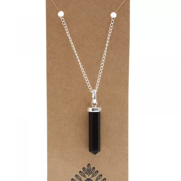 Gemstone Classic Point Pendant - Black Agate - Image 3