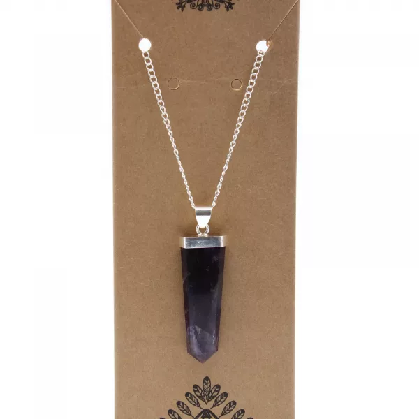 Gemstone Flat Pencil Pendant - Amethyst - Image 3